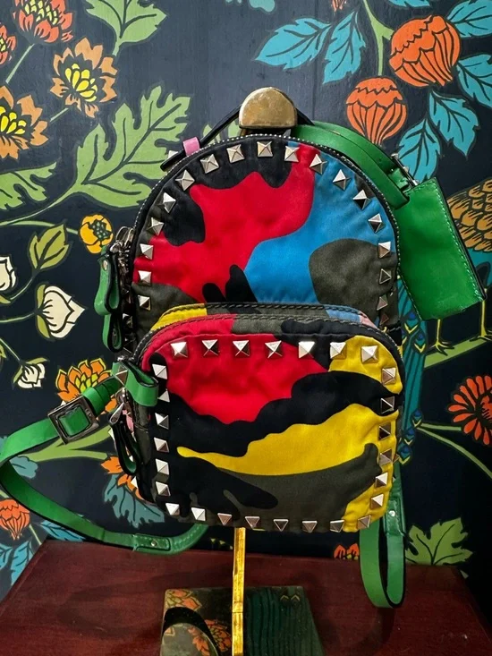 Valentino Garavani Rockstud Psychedelic Camouflage Mini Backpack (C2) - Picture 3 of 15